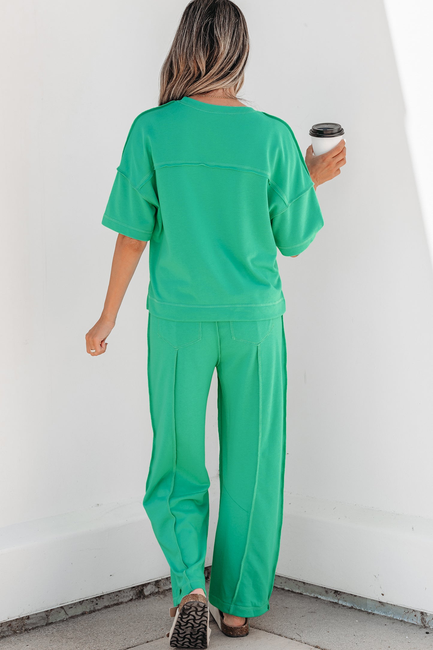 Skyler Blue Boxy Tee and Barrel Pants Set