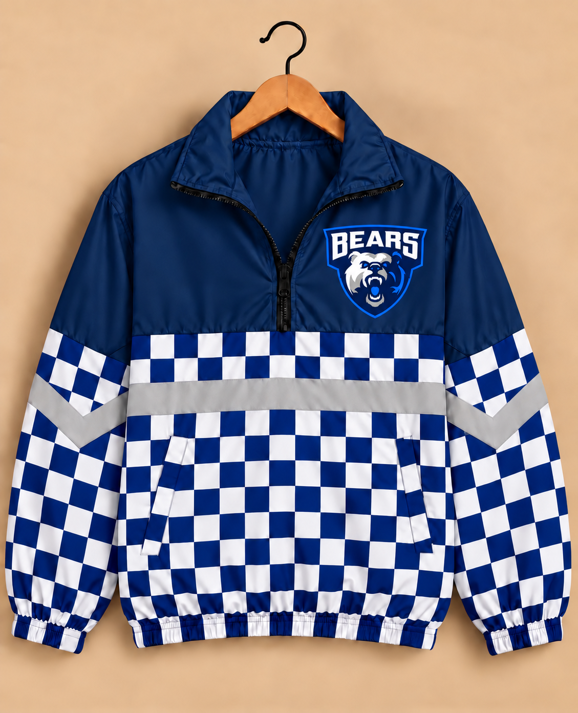 Balmorhea Bears Checkered Windbreaker
