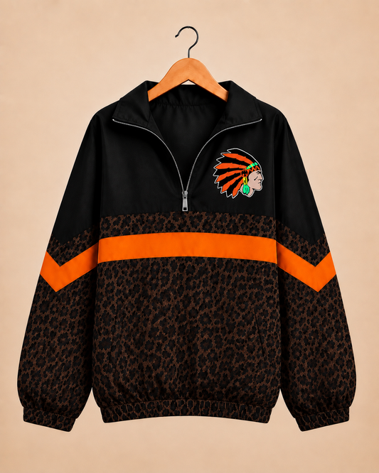 Westville Blackhawks Brown Leopard Windbreaker