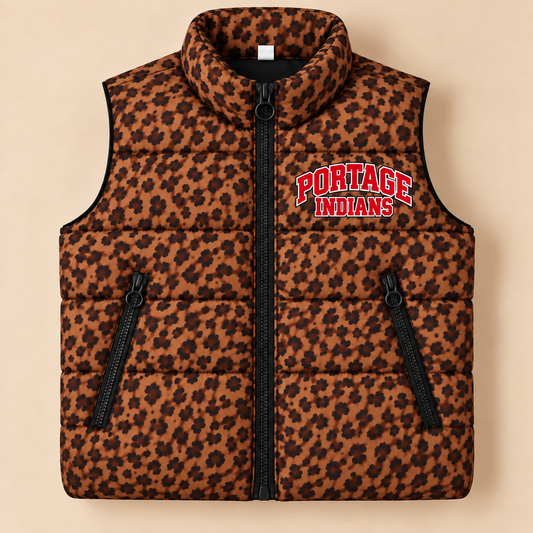 Custom Leopard Portage Puffer Vest - PREORDER