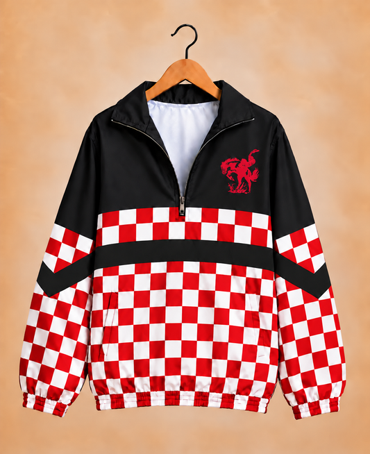 Grandfalls Cowboys Checkered Windbreaker
