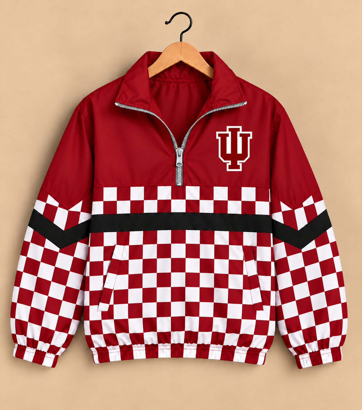 Indiana University Checkered Windbreaker