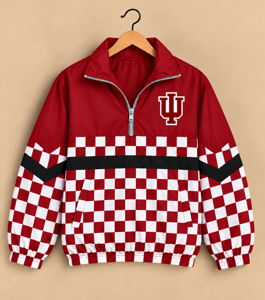 Indiana University Checkered Windbreaker