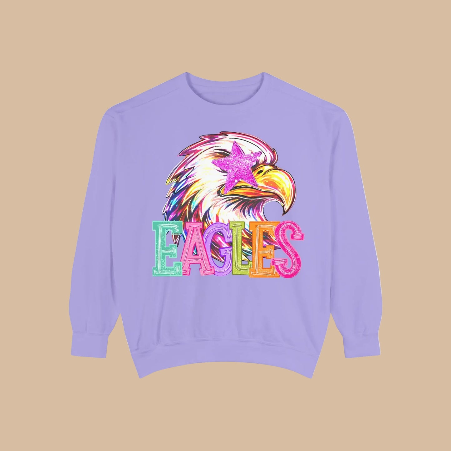 Colorful Eagle Pullover — Comfort Colors - 5 Colors to Choose From
