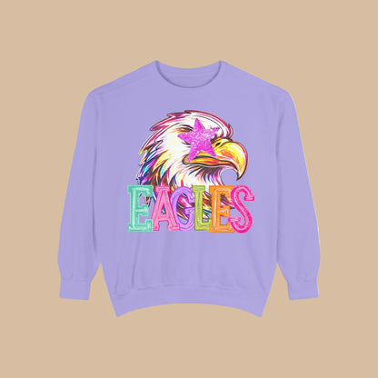 Colorful Eagle Pullover — Comfort Colors - 5 Colors to Choose From