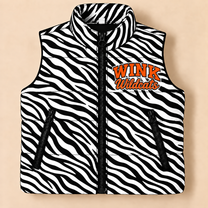 Wink Zebra Puffer Vest - PREORDER