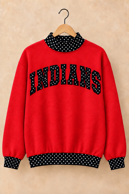 Portage Indians Mockneck - Red
