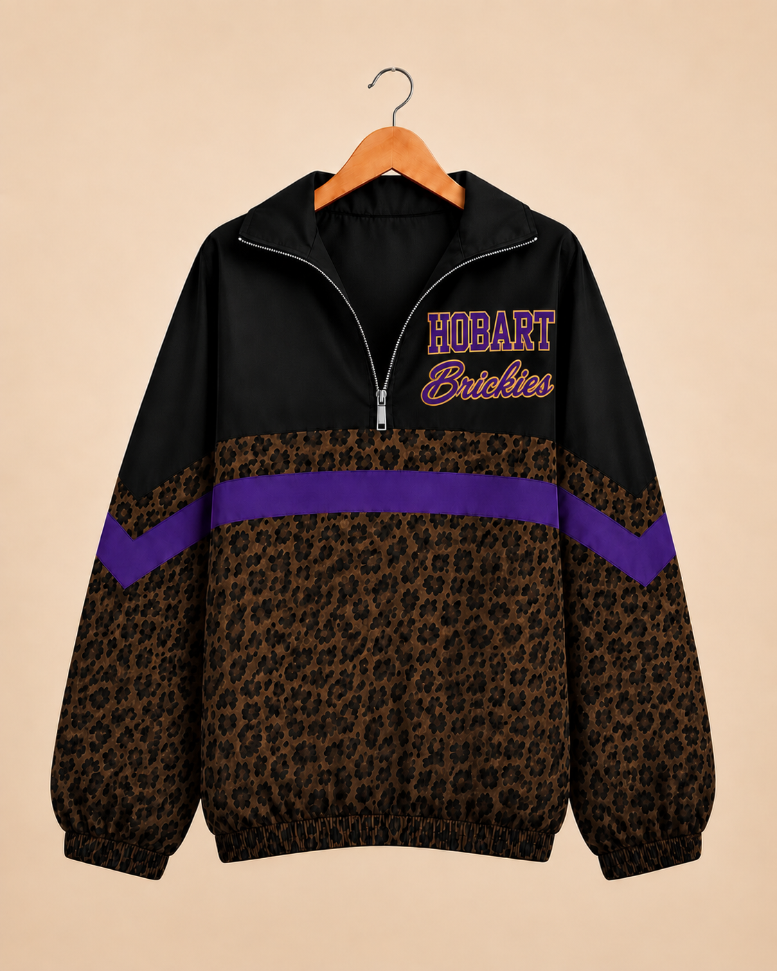 Hobart Brickies Brown Leopard Windbreaker