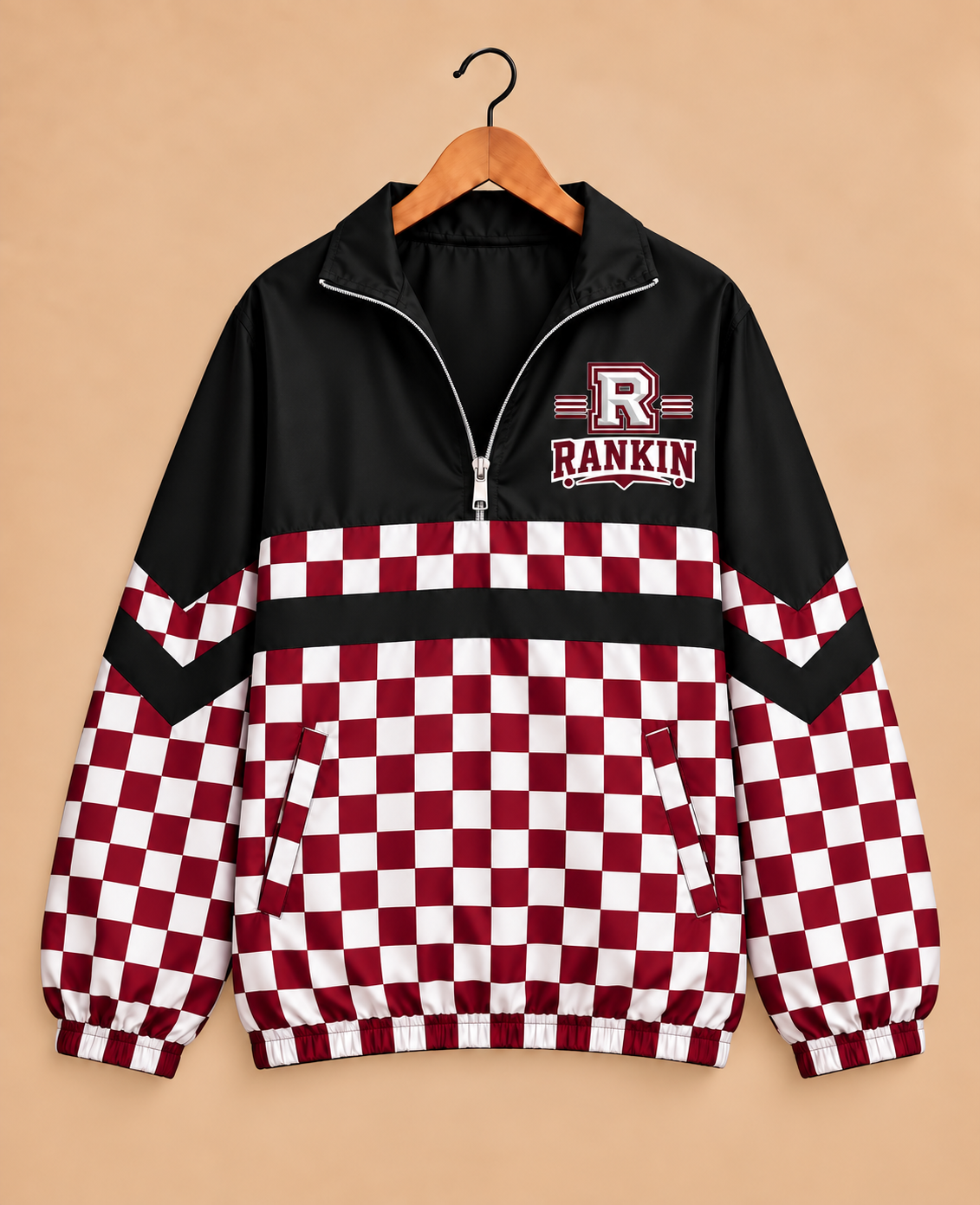 Rankin Red Devils Checkered Windbreaker