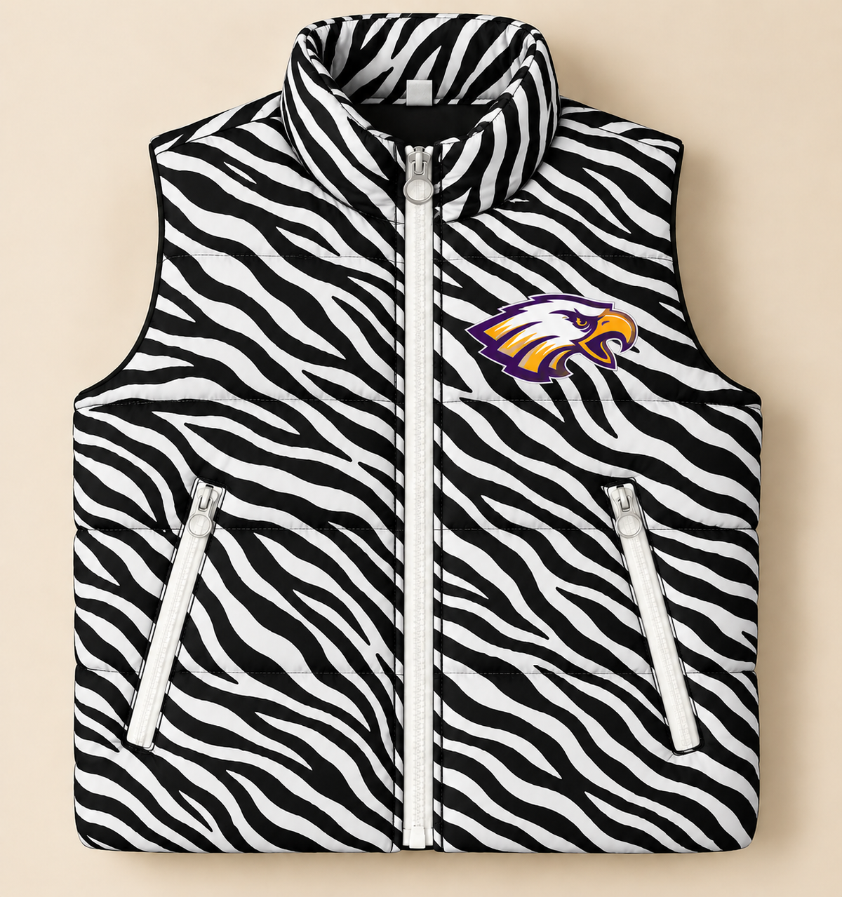 Custom Zebra Pecos Spirit Puffer Vest - PREORDER