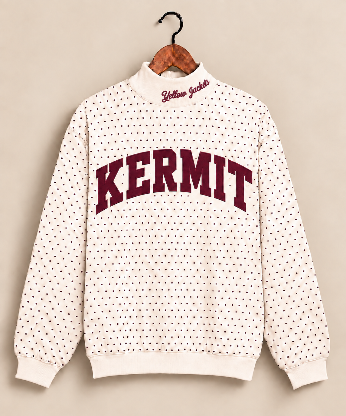 Kermit Yellow Jackets Polkadot Mockneck