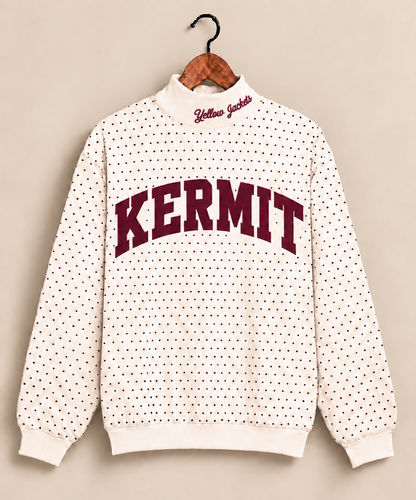 Kermit Yellow Jackets Polkadot Mockneck