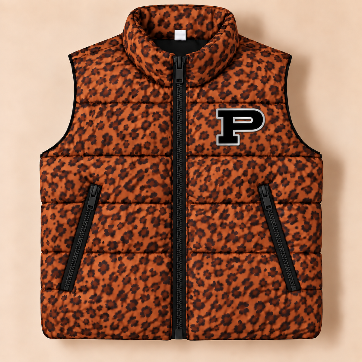 Permian Panthers Leopard Puffer Vest - PREORDER