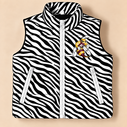 Kermit Yellow Jackets Zebra Puffer Vest - PREORDER