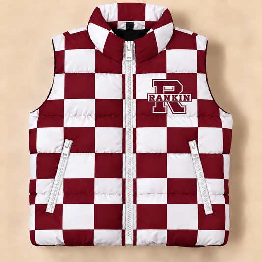 Rankin Red Devils Checkered Puffer Vest - PREORDER