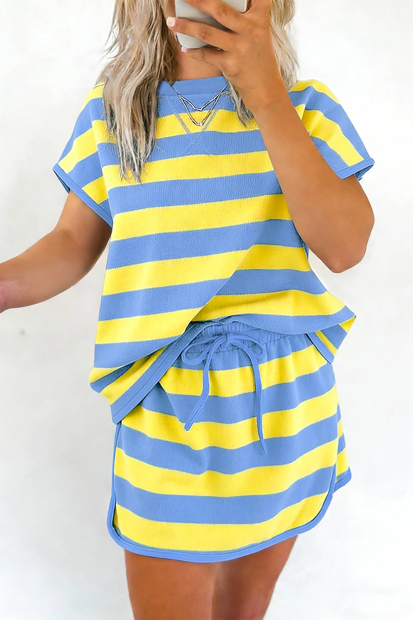 Pink Stripe Dolman Skort Set