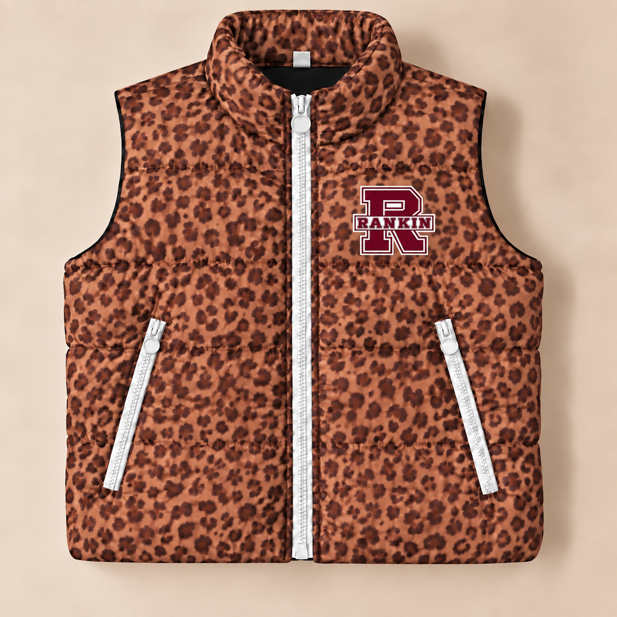 Rankin Red Devils Leopard Puffer Vest - PREORDER