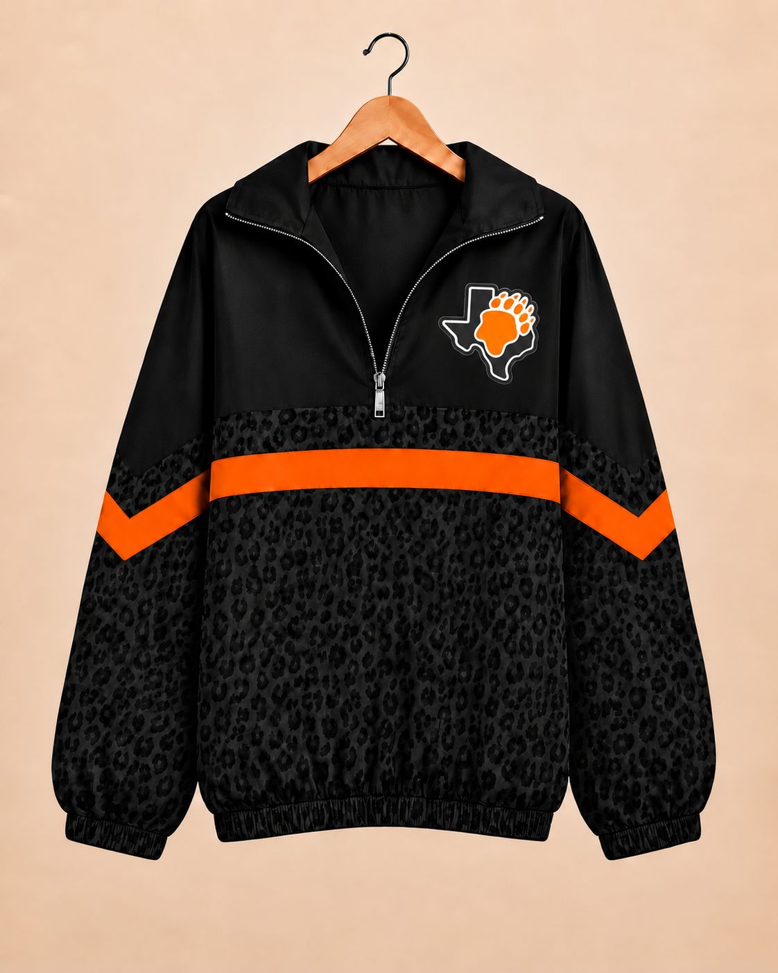 McCamey Badgers Midnight Leopard Windbreaker