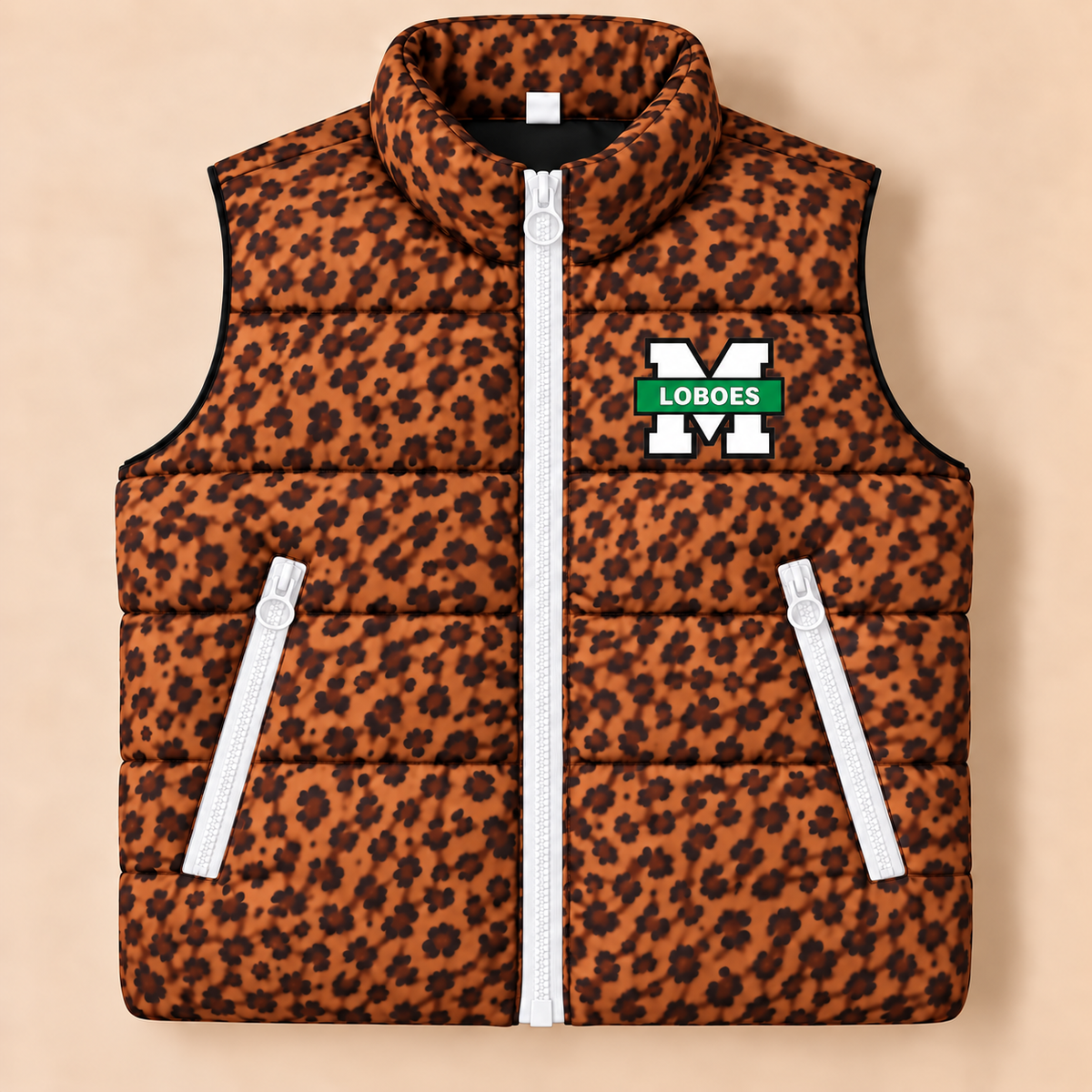 Custom Monahans Leopard Puffer Vest - PREORDER