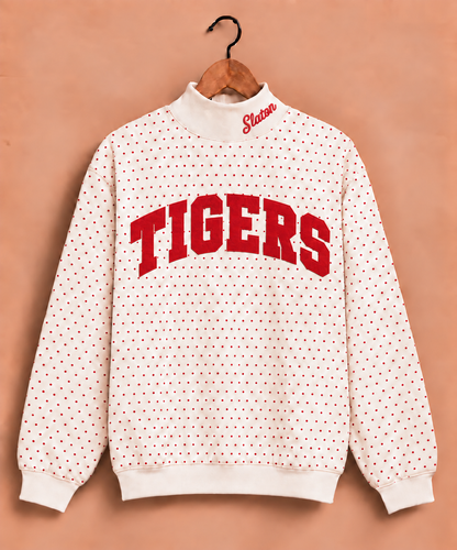 Slaton Tigers Polkadot Mockneck
