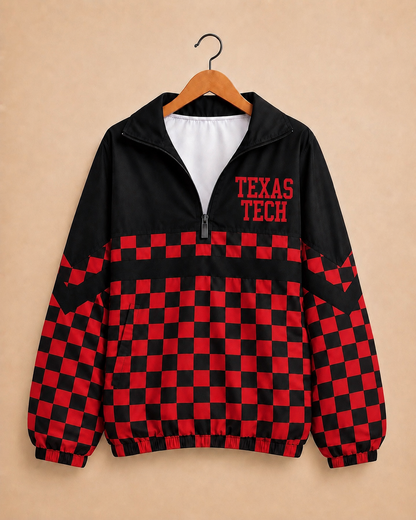 Game Day Checkered Texas Tech Windbreaker