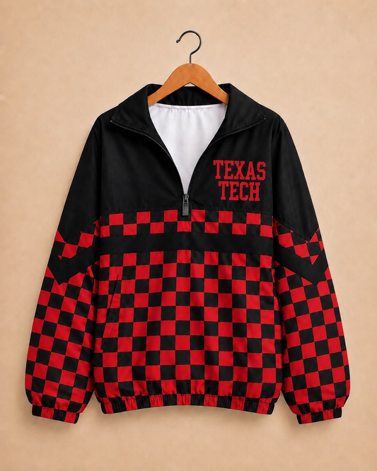 Game Day Checkered Texas Tech Windbreaker