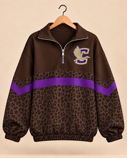 Cranes Brown Camo Scuba Knit Pullover