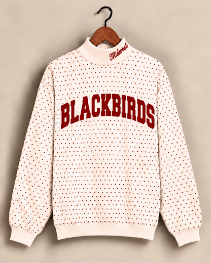Midwest Blackbirds Polkadot Mockneck