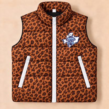 Greenwood Ranger Leopard Puffer Vest - PREORDER