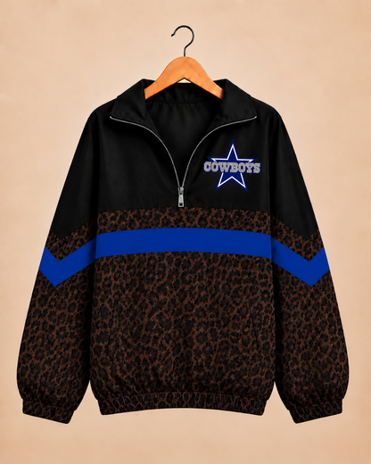 Dallas Cowboys Brown Leopard Windbreaker