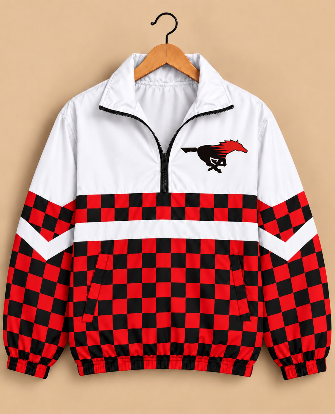 Shallowater Mustangs Checkered Windbreaker
