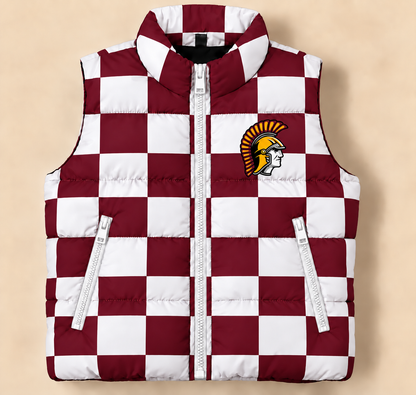 Chesterton Trojans Checkered Puffer Vest - PREORDER