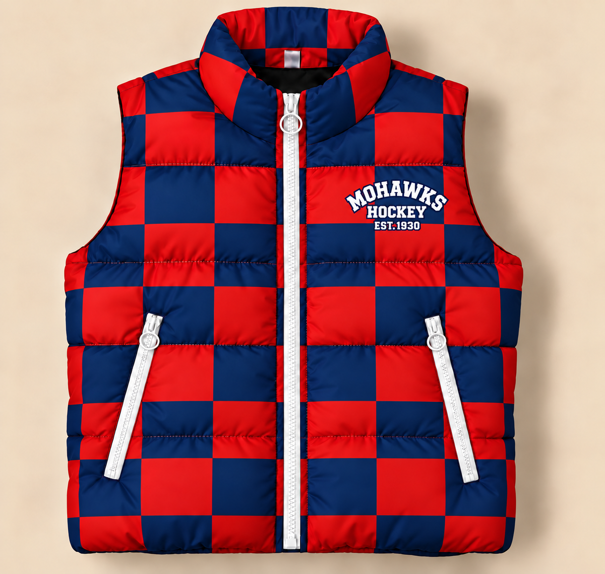 South Central Satellites Checkered Puffer Vest - PREORDER