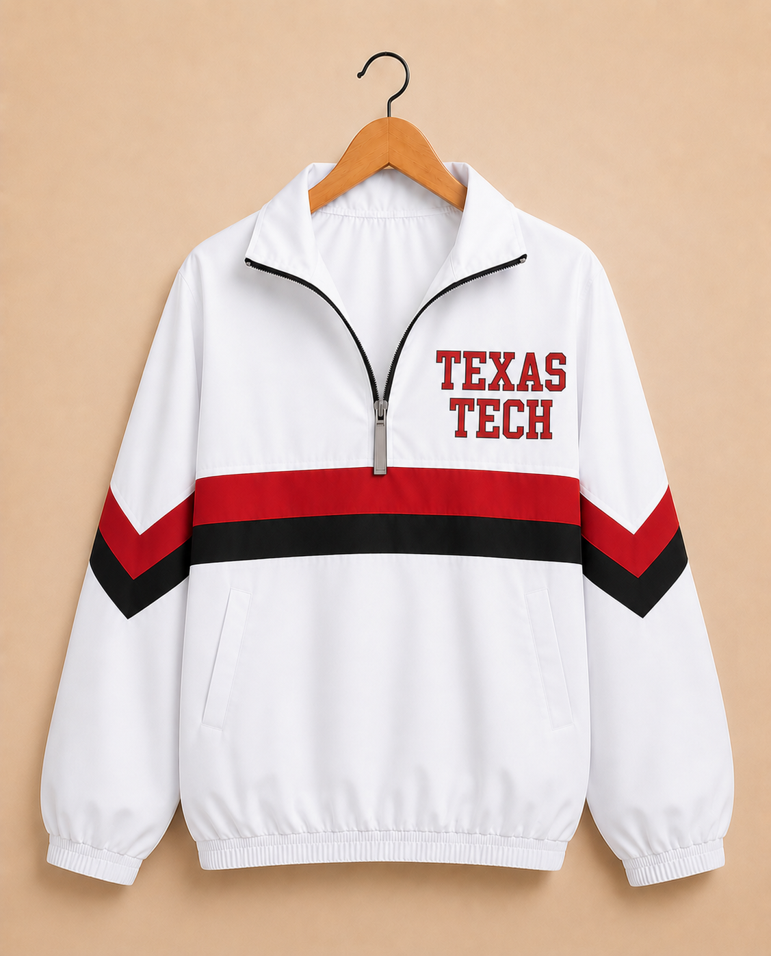 Classic Texas Tech Windbreaker - White Striped