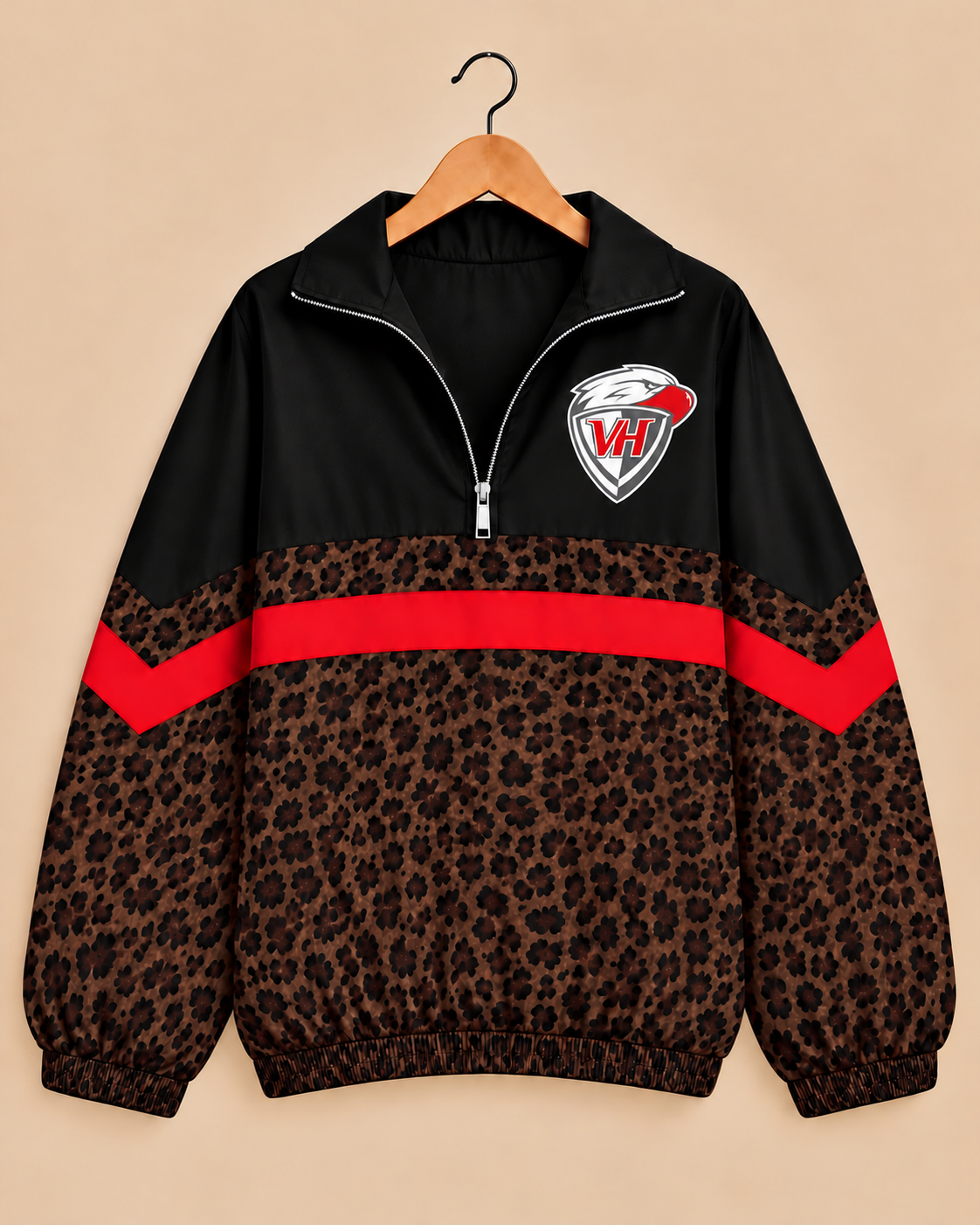 Van Horn Eagles Brown Leopard Windbreaker