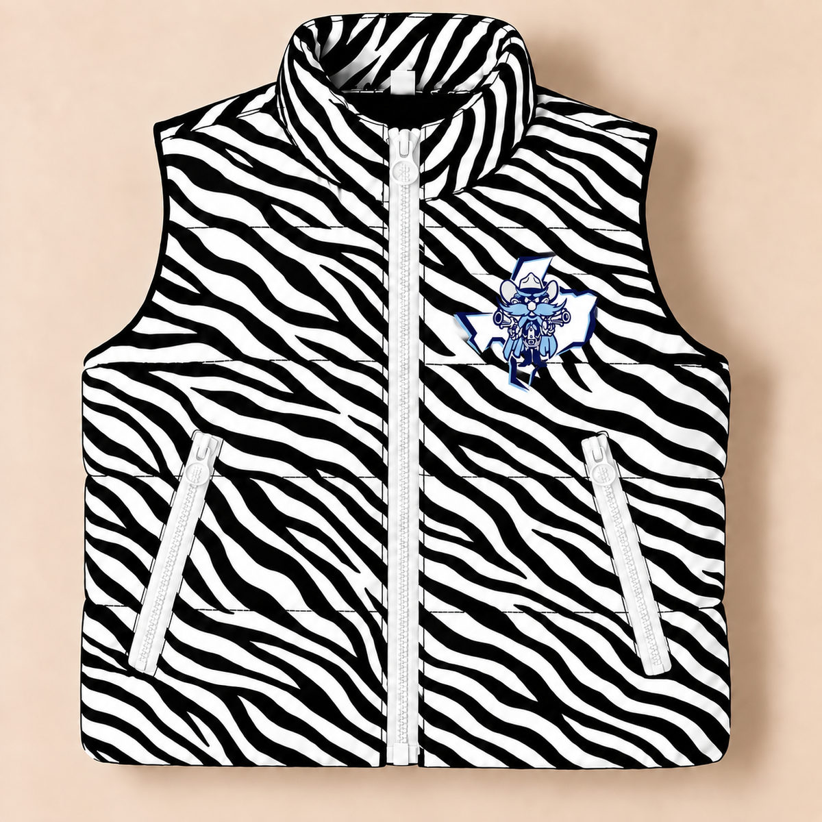 Greenwood Ranger Zebra Puffer Vest - PREORDER