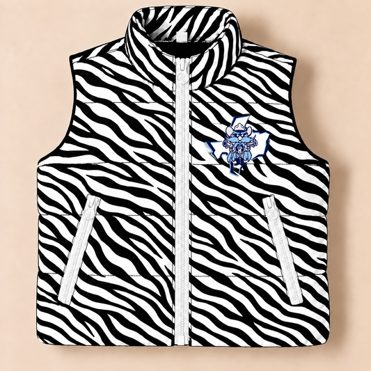 Greenwood Ranger Zebra Puffer Vest - PREORDER