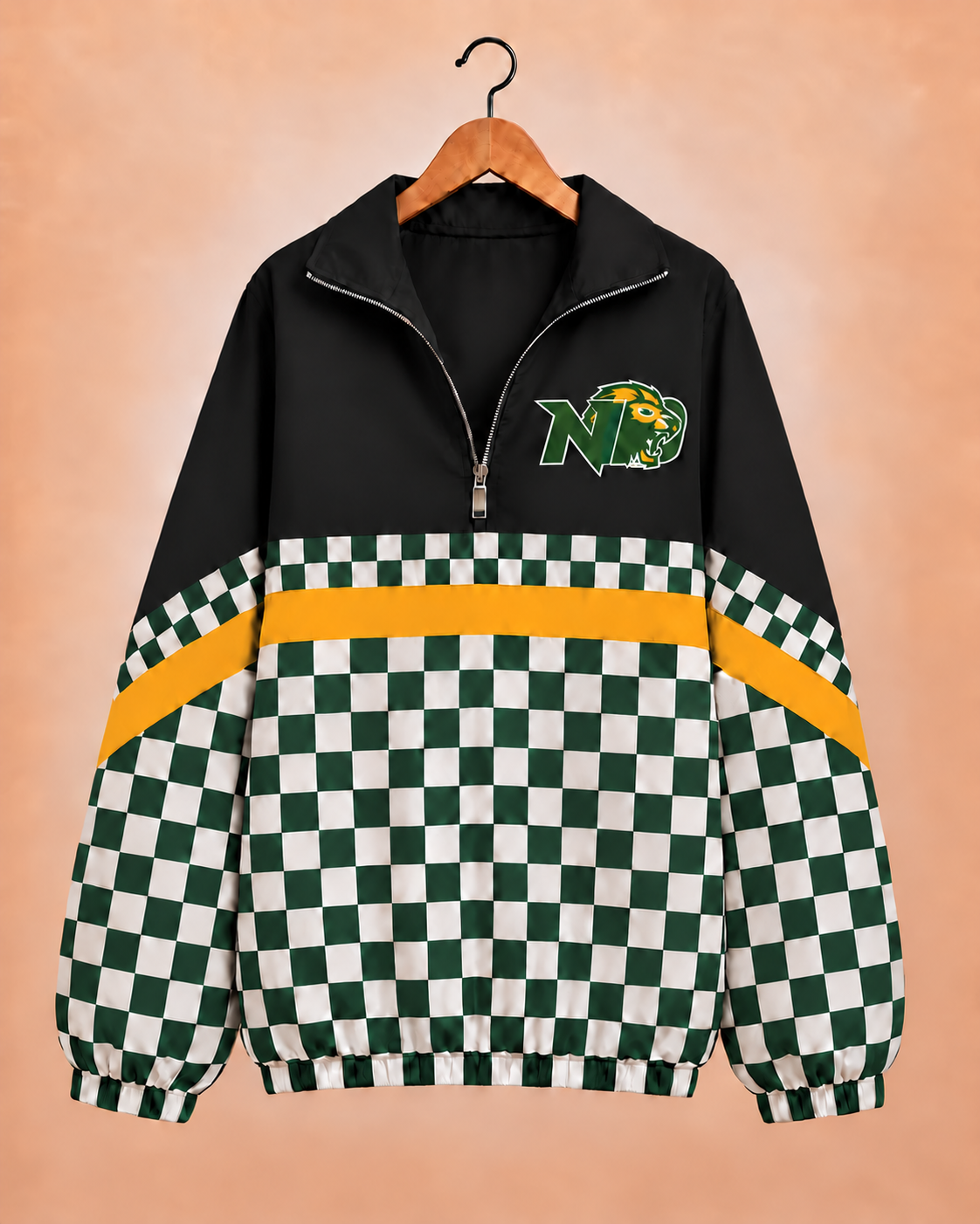 New Deal Lions Checkered Windbreaker