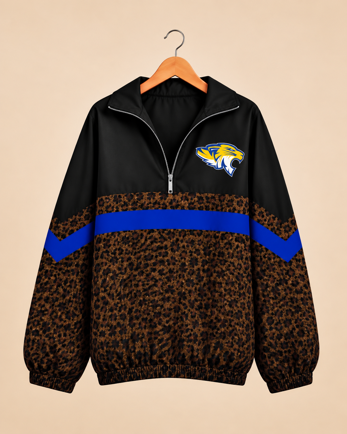 Frenship Brown Leopard Windbreaker