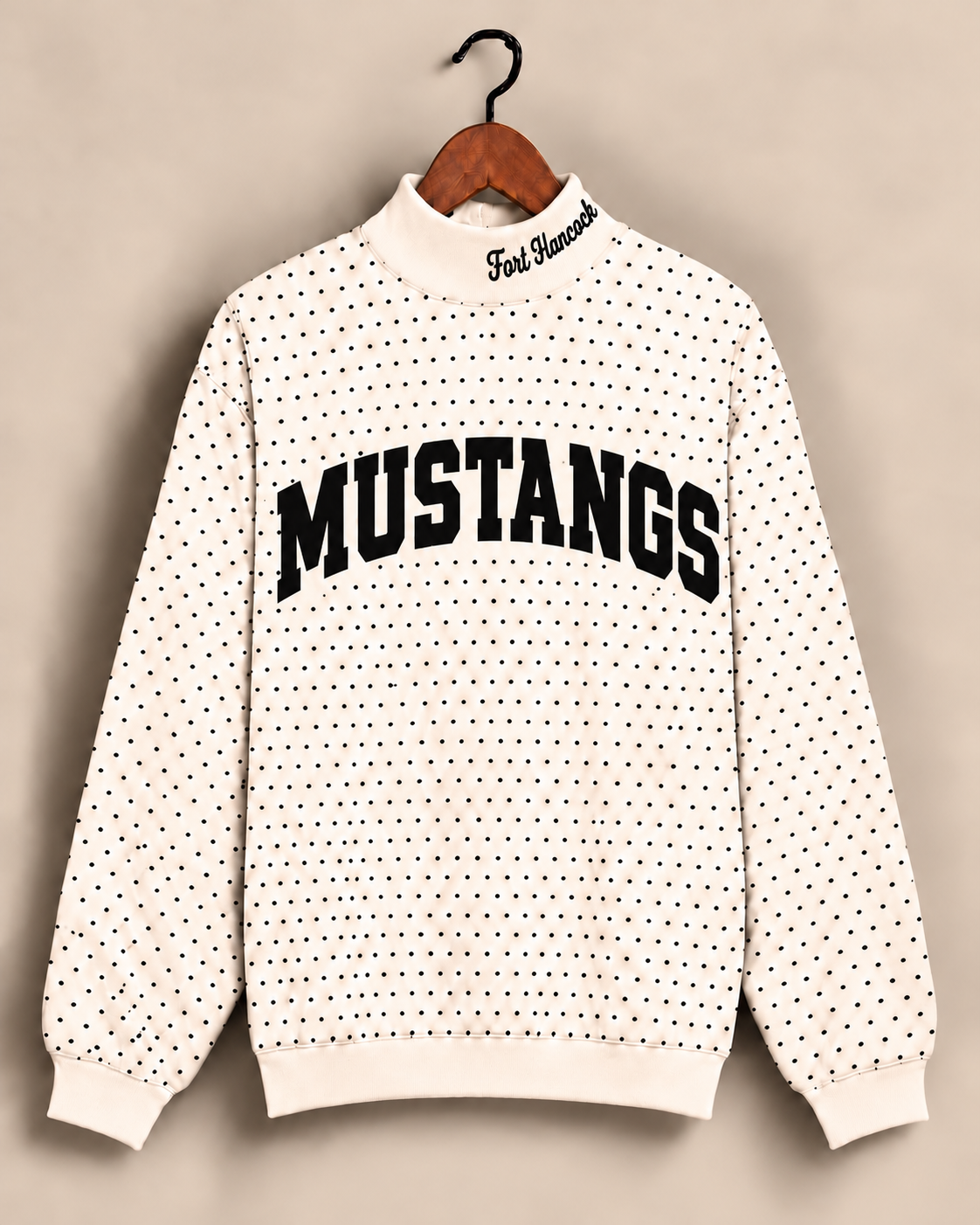 Fort Hancock Mustangs Polkadot Mockneck