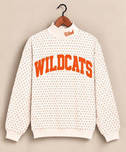 Wink Wildcats Polkadot Mockneck