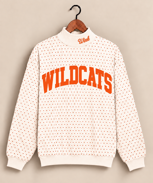 Wink Wildcats Polkadot Mockneck