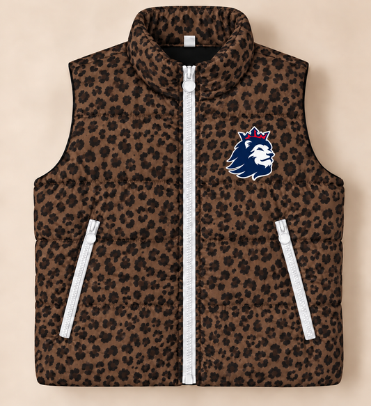 Richland Royals Leopard Puffer Vest - PREORDER