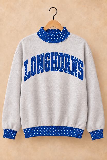 Buena Vista Longhorns Mockneck - Grey