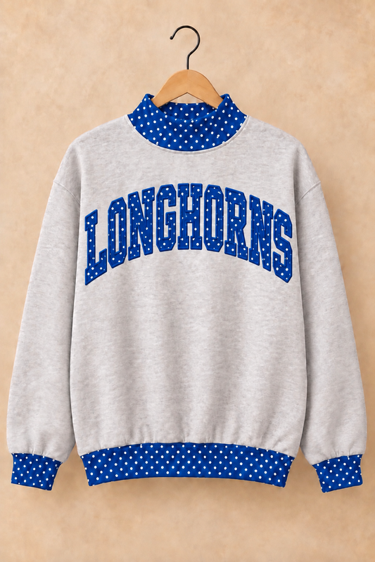 Buena Vista Longhorns Mockneck - Grey