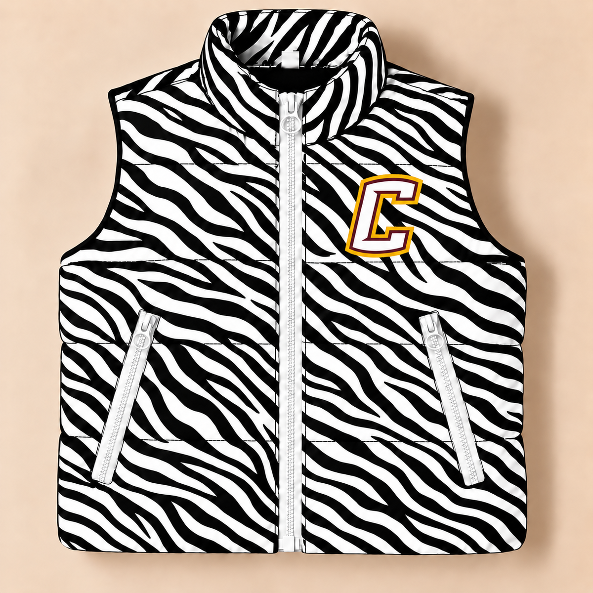 Chesterton Trojans Zebra Puffer Vest - PREORDER