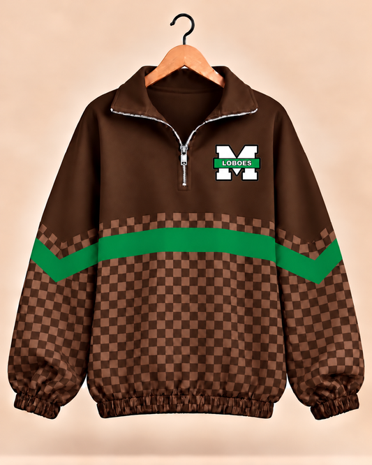 Monahans Checkered Scuba Knit Pullover