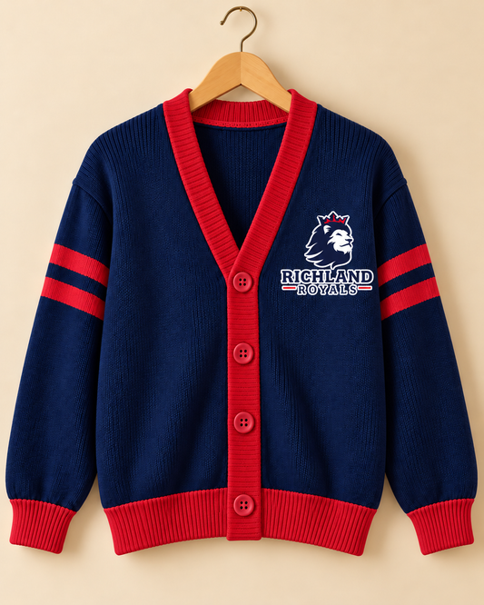 Richland Royals Game Day Varsity Cardigan | Adult & Children’s - red