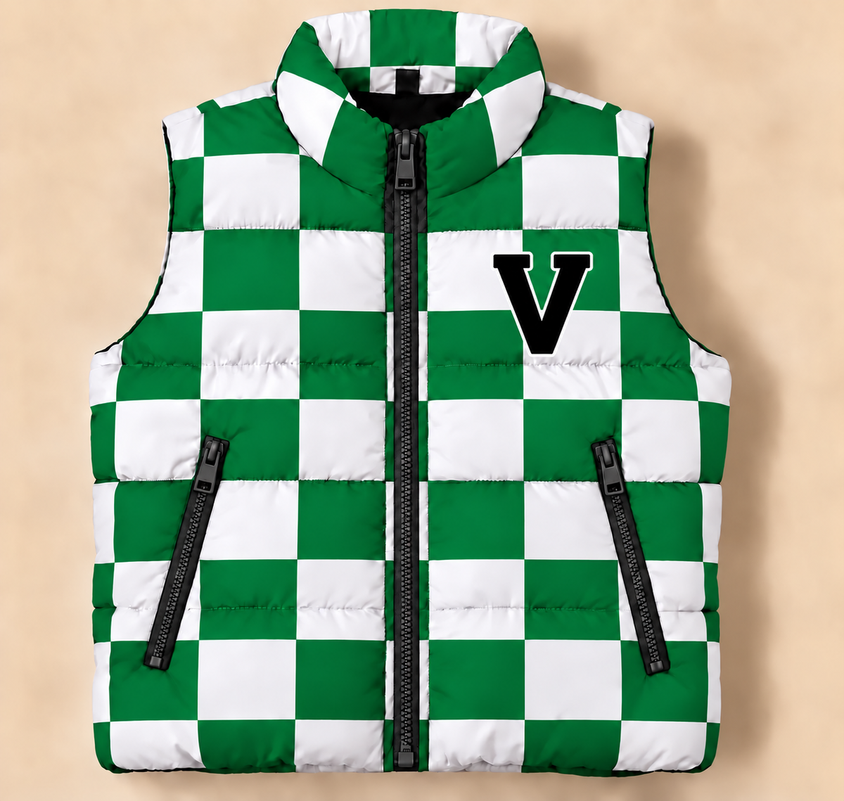 Valpo Vikings Checkered Puffer Vest - PREORDER