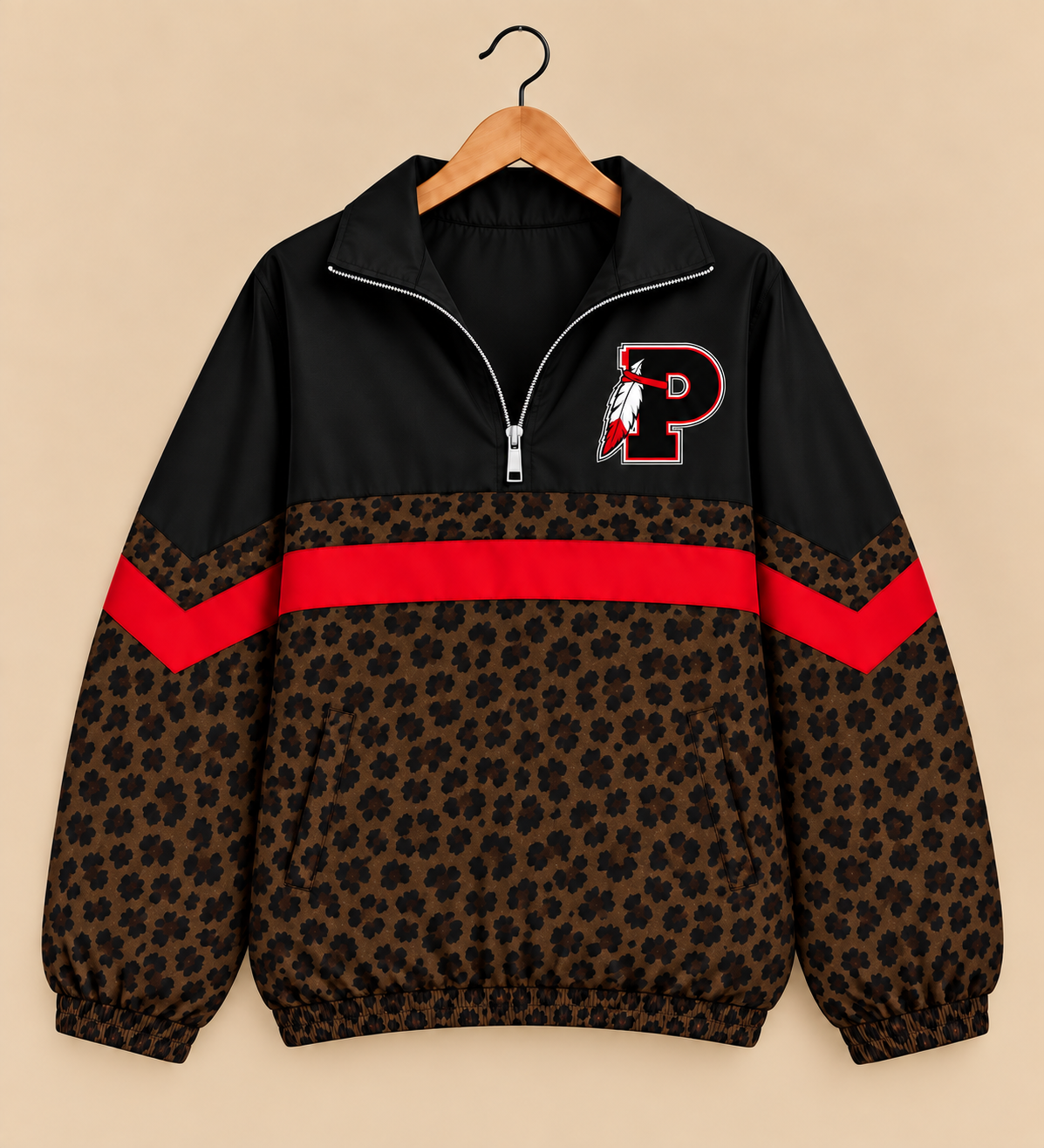 Portage Brown Leopard Windbreaker